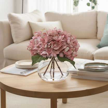 White Magnolia Artificial Flowers with Vase Fake Magnolia Flowers Indoor Real Touch Flowers with Faux Water for Home Decor Centerpieces for Tables