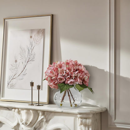 White Magnolia Artificial Flowers with Vase Fake Magnolia Flowers Indoor Real Touch Flowers with Faux Water for Home Decor Centerpieces for Tables