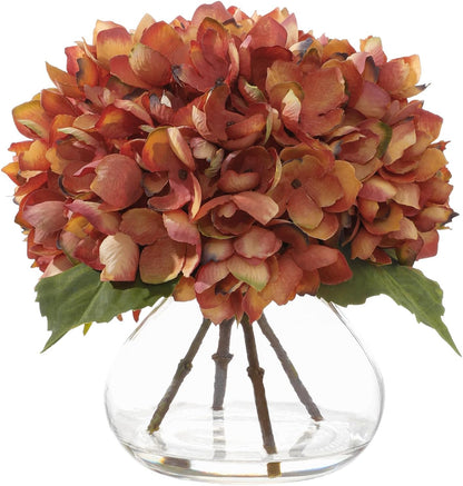 White Magnolia Artificial Flowers with Vase Fake Magnolia Flowers Indoor Real Touch Flowers with Faux Water for Home Decor Centerpieces for Tables