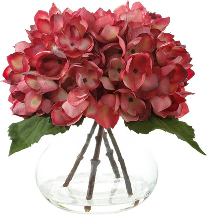White Magnolia Artificial Flowers with Vase Fake Magnolia Flowers Indoor Real Touch Flowers with Faux Water for Home Decor Centerpieces for Tables