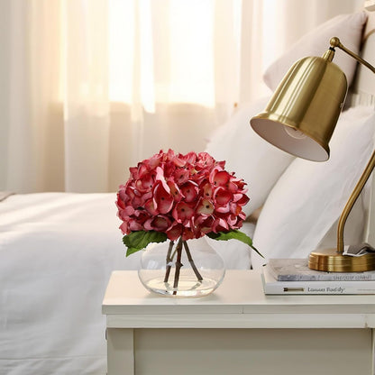 White Magnolia Artificial Flowers with Vase Fake Magnolia Flowers Indoor Real Touch Flowers with Faux Water for Home Decor Centerpieces for Tables