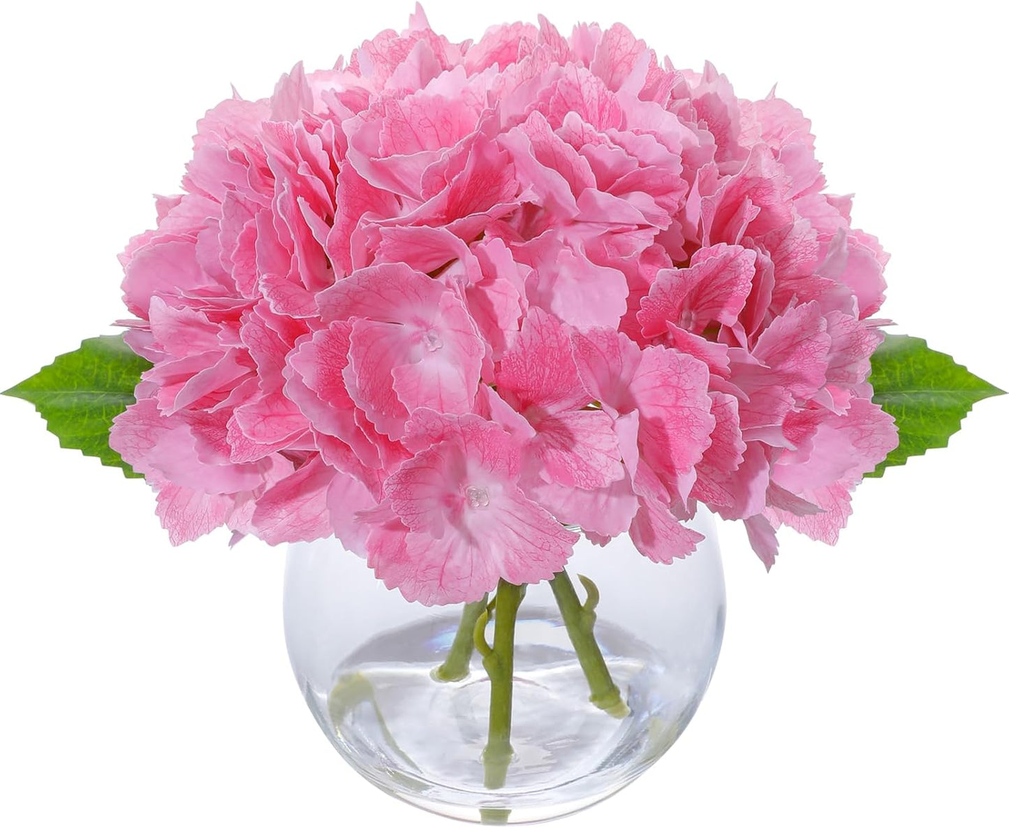 White Magnolia Artificial Flowers with Vase Fake Magnolia Flowers Indoor Real Touch Flowers with Faux Water for Home Decor Centerpieces for Tables