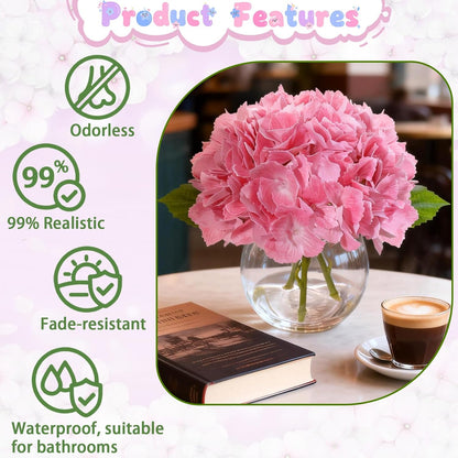 White Magnolia Artificial Flowers with Vase Fake Magnolia Flowers Indoor Real Touch Flowers with Faux Water for Home Decor Centerpieces for Tables