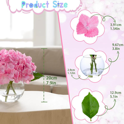 White Magnolia Artificial Flowers with Vase Fake Magnolia Flowers Indoor Real Touch Flowers with Faux Water for Home Decor Centerpieces for Tables