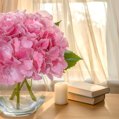 White Magnolia Artificial Flowers with Vase Fake Magnolia Flowers Indoor Real Touch Flowers with Faux Water for Home Decor Centerpieces for Tables