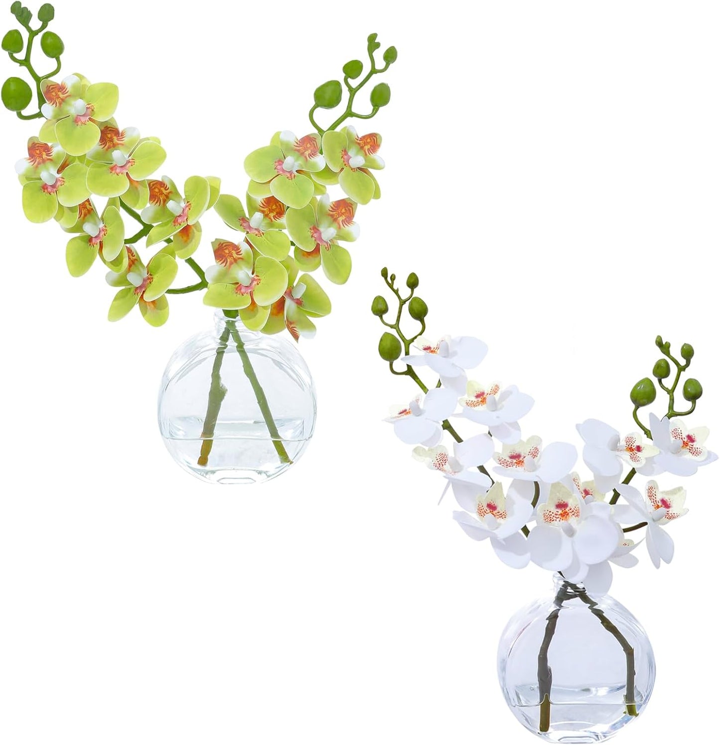 White Magnolia Artificial Flowers with Vase Fake Magnolia Flowers Indoor Real Touch Flowers with Faux Water for Home Decor Centerpieces for Tables