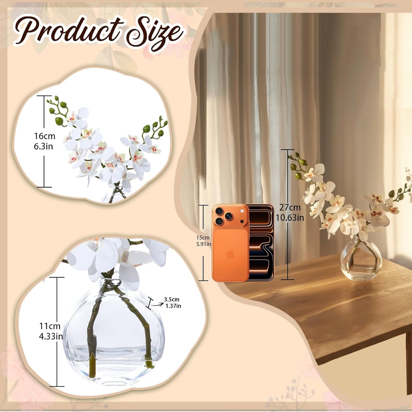 White Magnolia Artificial Flowers with Vase Fake Magnolia Flowers Indoor Real Touch Flowers with Faux Water for Home Decor Centerpieces for Tables