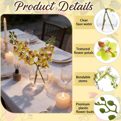White Magnolia Artificial Flowers with Vase Fake Magnolia Flowers Indoor Real Touch Flowers with Faux Water for Home Decor Centerpieces for Tables