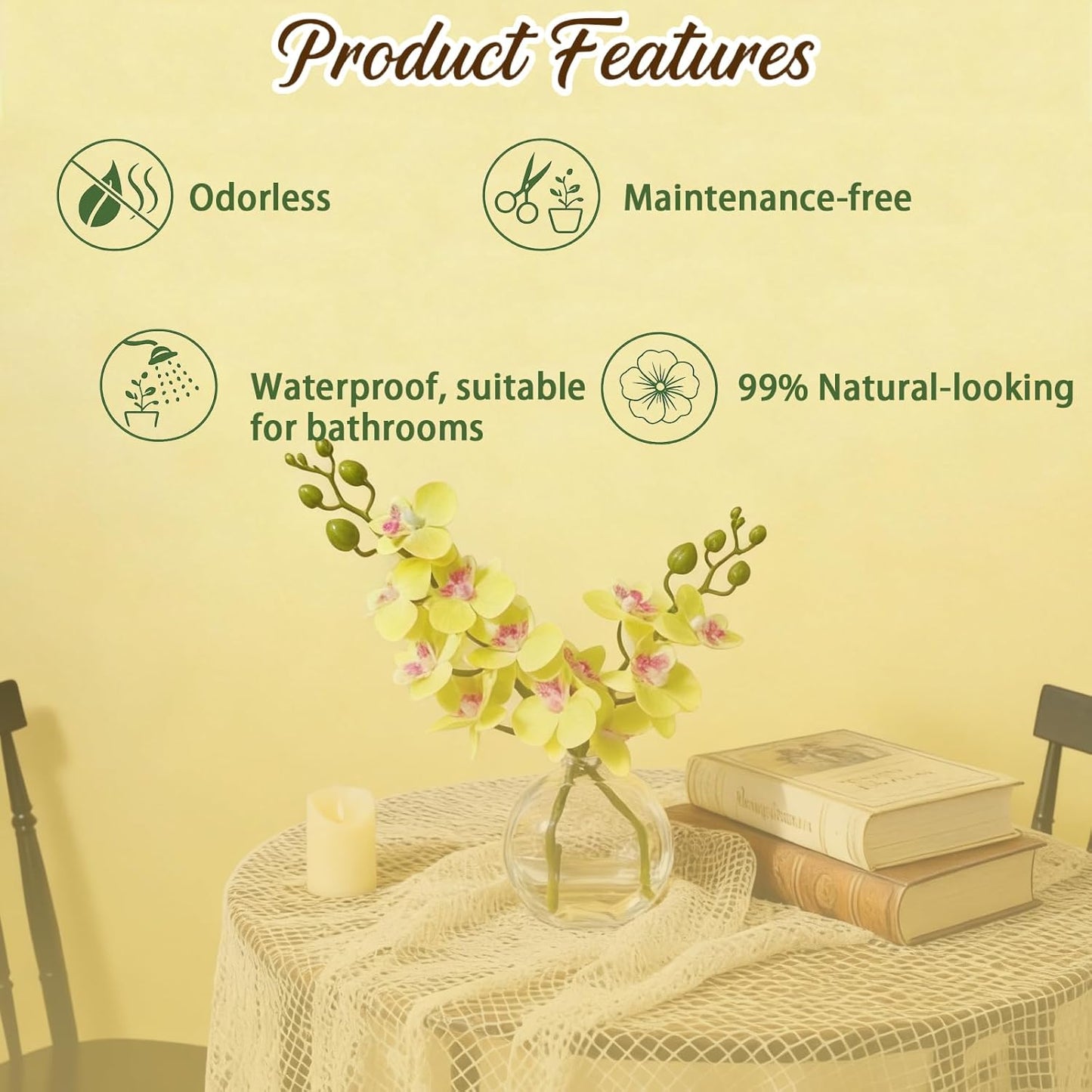 White Magnolia Artificial Flowers with Vase Fake Magnolia Flowers Indoor Real Touch Flowers with Faux Water for Home Decor Centerpieces for Tables