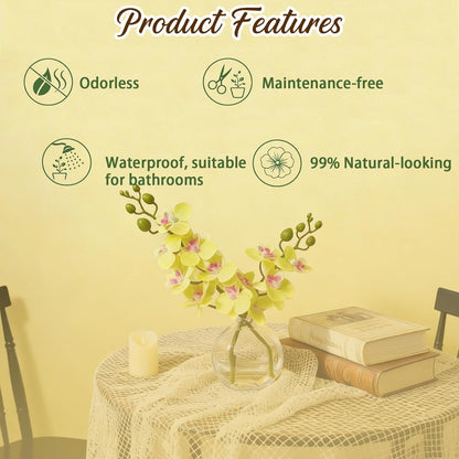 White Magnolia Artificial Flowers with Vase Fake Magnolia Flowers Indoor Real Touch Flowers with Faux Water for Home Decor Centerpieces for Tables