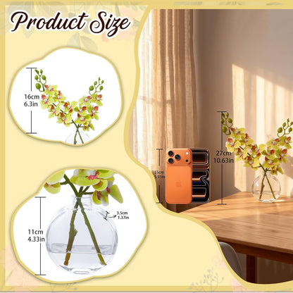 White Magnolia Artificial Flowers with Vase Fake Magnolia Flowers Indoor Real Touch Flowers with Faux Water for Home Decor Centerpieces for Tables