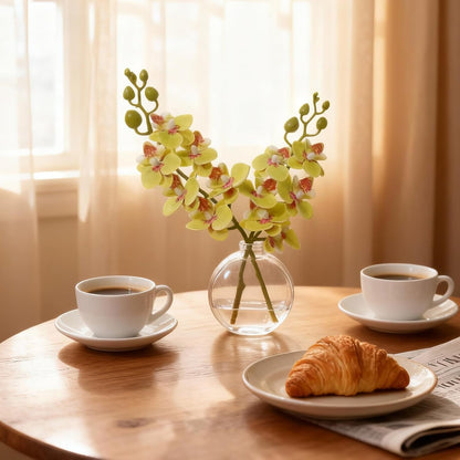 White Magnolia Artificial Flowers with Vase Fake Magnolia Flowers Indoor Real Touch Flowers with Faux Water for Home Decor Centerpieces for Tables