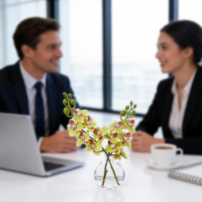 White Magnolia Artificial Flowers with Vase Fake Magnolia Flowers Indoor Real Touch Flowers with Faux Water for Home Decor Centerpieces for Tables