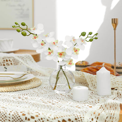 White Magnolia Artificial Flowers with Vase Fake Magnolia Flowers Indoor Real Touch Flowers with Faux Water for Home Decor Centerpieces for Tables