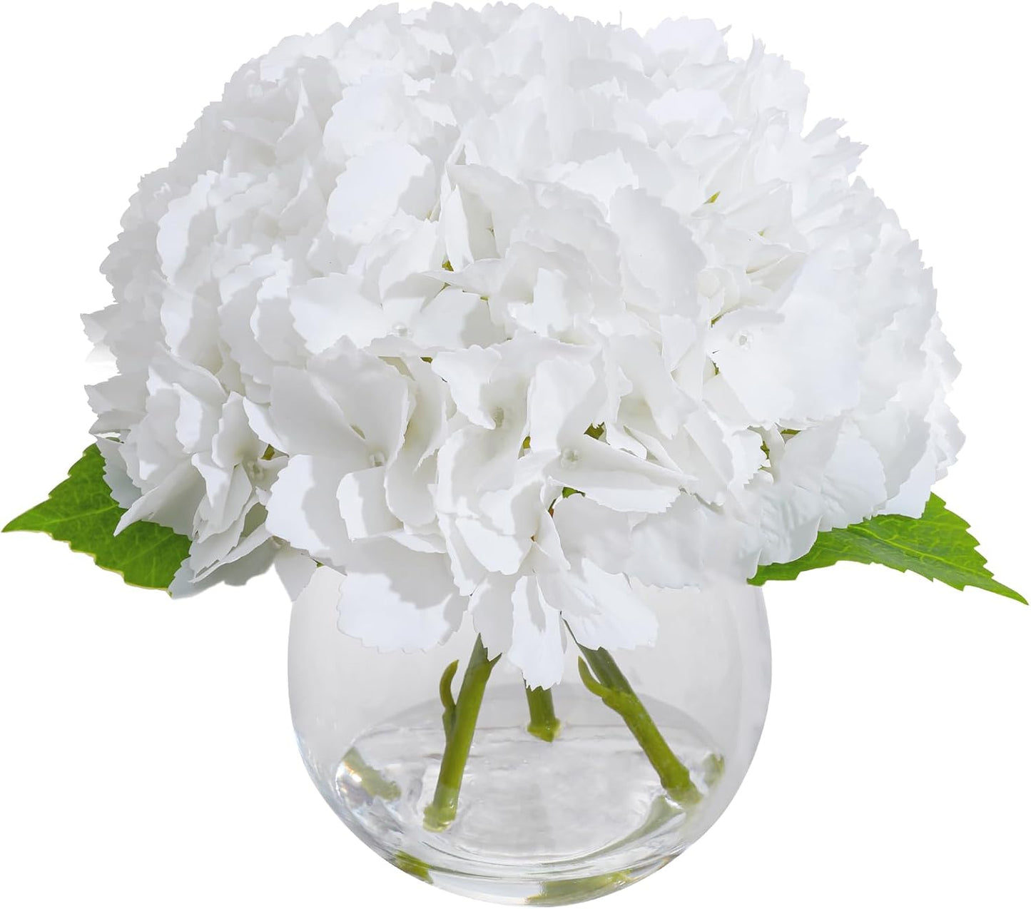 White Magnolia Artificial Flowers with Vase Fake Magnolia Flowers Indoor Real Touch Flowers with Faux Water for Home Decor Centerpieces for Tables