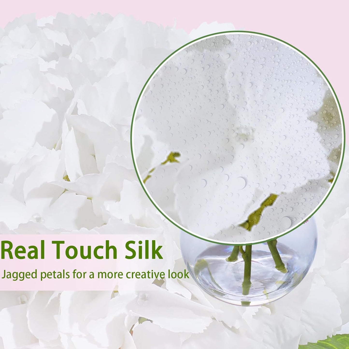 White Magnolia Artificial Flowers with Vase Fake Magnolia Flowers Indoor Real Touch Flowers with Faux Water for Home Decor Centerpieces for Tables