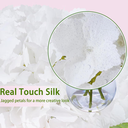 White Magnolia Artificial Flowers with Vase Fake Magnolia Flowers Indoor Real Touch Flowers with Faux Water for Home Decor Centerpieces for Tables