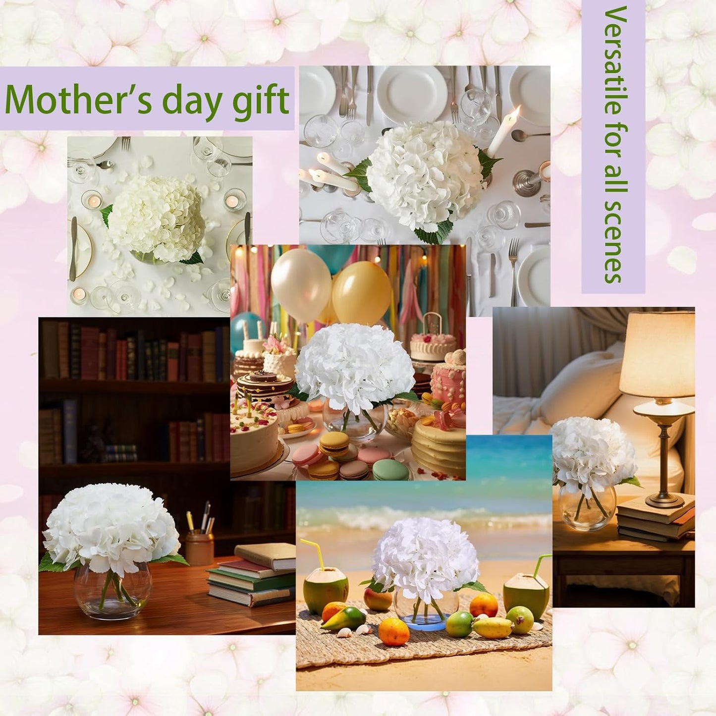 White Magnolia Artificial Flowers with Vase Fake Magnolia Flowers Indoor Real Touch Flowers with Faux Water for Home Decor Centerpieces for Tables