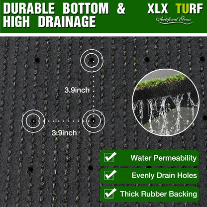 Realistic Artificial Grass Outdoor Rug 3FTX5FT Dog Turf Mat | Pet Friendly Fake Grass Pad, 25mm Drainable Thick Soft Synthetic Turf for Patio Balcony Camping Office Floor, Heat Resistant