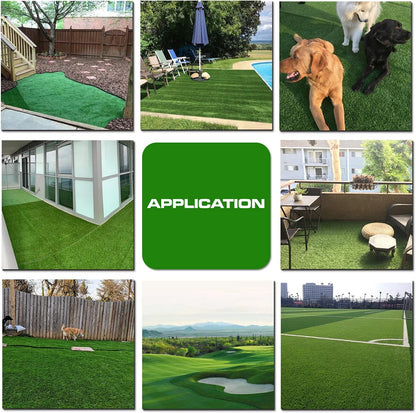 Realistic Artificial Grass Outdoor Rug 3FTX5FT Dog Turf Mat | Pet Friendly Fake Grass Pad, 25mm Drainable Thick Soft Synthetic Turf for Patio Balcony Camping Office Floor, Heat Resistant