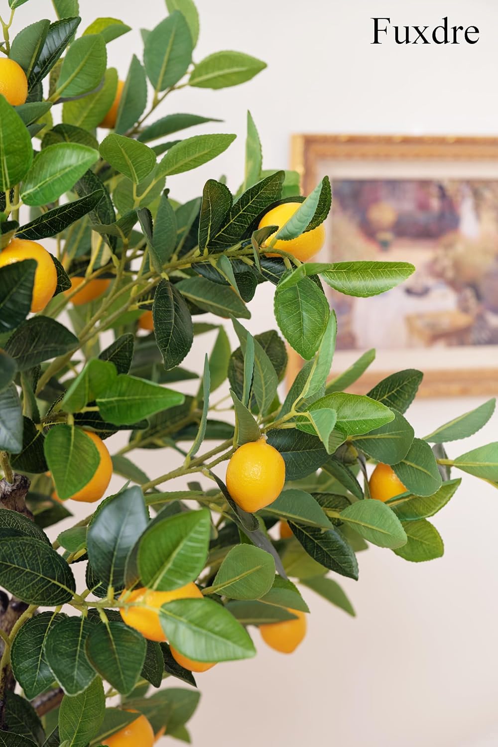 4ft Artificial Lemon Tree with Fake Lemons Floor Plants Artificial for Decor Realistic to Indoor Home Office Fauxe Lemon Tree, Yellow