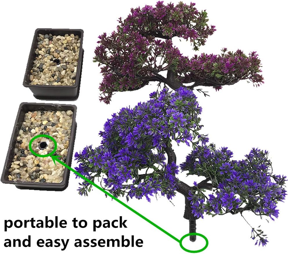 Artificial Bonsai Tree-Fake Plant in Pot Artificial Plants,Faux Bonsai Japanese Pine Bonsai Artificial Plants for Home Decor Indoor,Office/Windowsill/Yard,Desktop Display, Zen Garden Décor