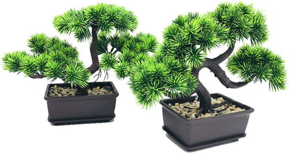 Artificial Bonsai Tree-Fake Plant in Pot Artificial Plants,Faux Bonsai Japanese Pine Bonsai Artificial Plants for Home Decor Indoor,Office/Windowsill/Yard,Desktop Display, Zen Garden Décor