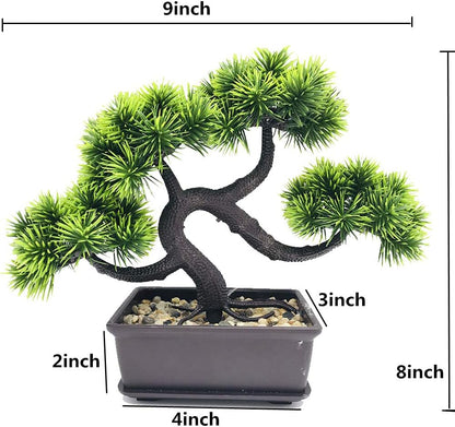 Artificial Bonsai Tree-Fake Plant in Pot Artificial Plants,Faux Bonsai Japanese Pine Bonsai Artificial Plants for Home Decor Indoor,Office/Windowsill/Yard,Desktop Display, Zen Garden Décor