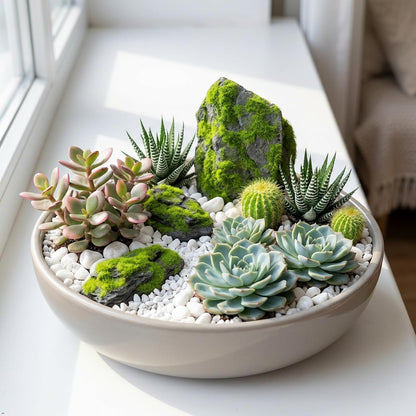 Miniature Moss Stones for Terrarium - Tree Bark Diorama Rocks for Miniature Terrain Display - Lightweight Reptile Habitat Decor - NOT for Aquarium Underwater Use - 12 Pcs Flocking-Covered (1-2 inch)