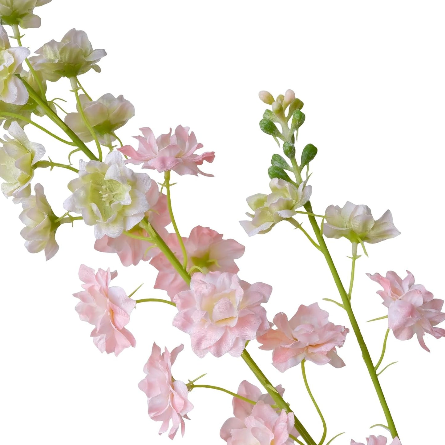 4PCS Light Blue Delphinium Artificial Flower 33.5'' Long Larkspur Stem Plant Floral Silk Flowers Faux Bouquets for Tall Floor Vase Home Garden Outdoor Wedding Arrangement Decor (H005-FYC)