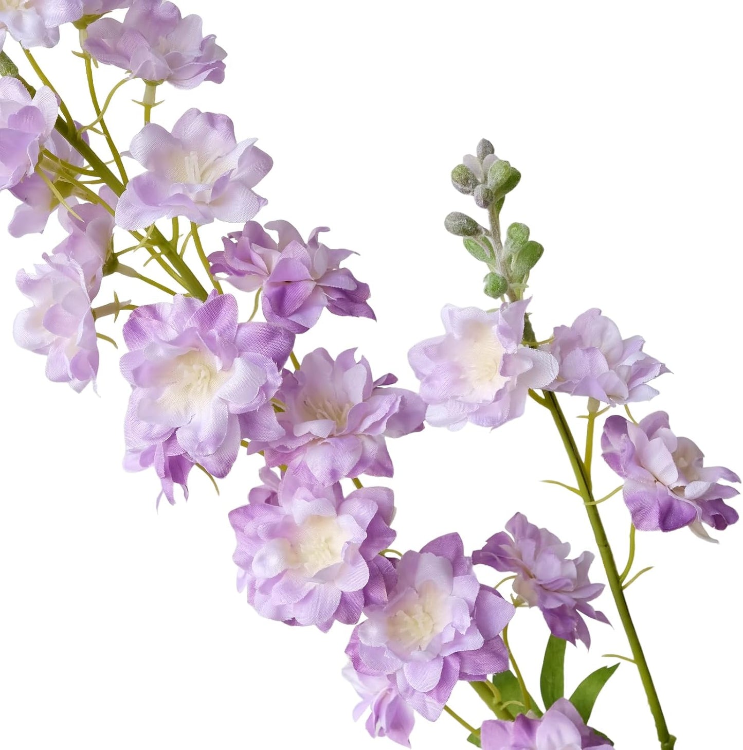 4PCS Light Blue Delphinium Artificial Flower 33.5'' Long Larkspur Stem Plant Floral Silk Flowers Faux Bouquets for Tall Floor Vase Home Garden Outdoor Wedding Arrangement Decor (H005-FYC)