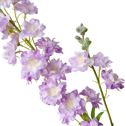 4PCS Light Blue Delphinium Artificial Flower 33.5'' Long Larkspur Stem Plant Floral Silk Flowers Faux Bouquets for Tall Floor Vase Home Garden Outdoor Wedding Arrangement Decor (H005-FYC)