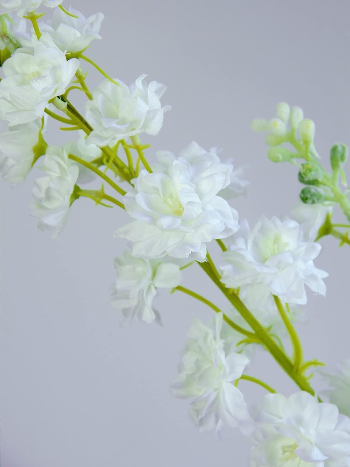 4PCS Light Blue Delphinium Artificial Flower 33.5'' Long Larkspur Stem Plant Floral Silk Flowers Faux Bouquets for Tall Floor Vase Home Garden Outdoor Wedding Arrangement Decor (H005-FYC)