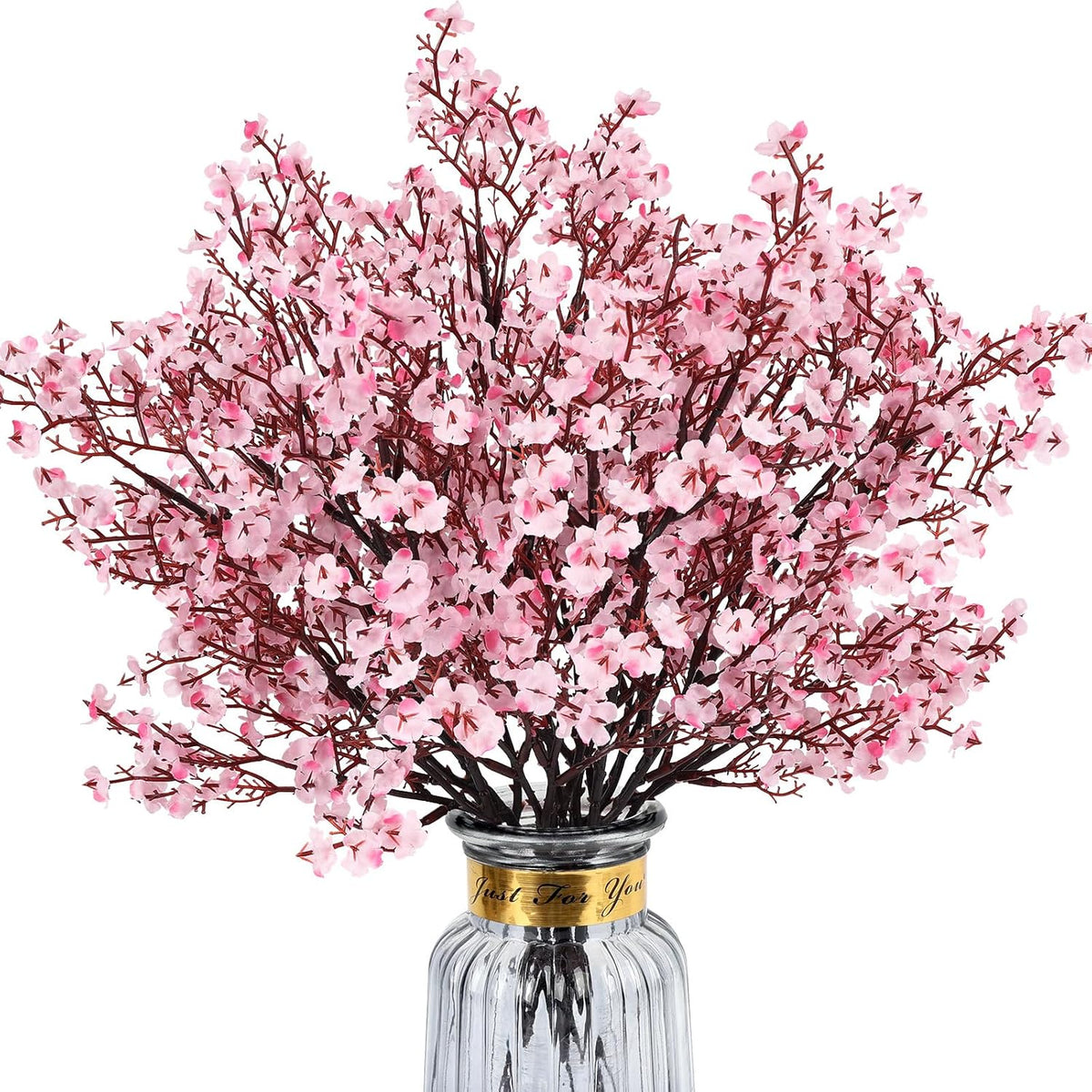 Babys Breath Artificial Flowers, Cherry Blossom Pink Real Touch Fake Silk Flowers Bulk for Vase Home Office Wedding Spring Indoor Outdoor Centerpiece Table Mother's Day Decorations