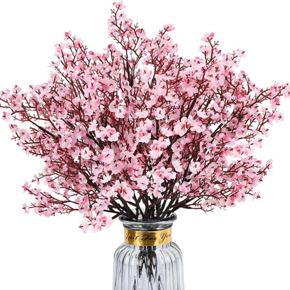 Babys Breath Artificial Flowers, Cherry Blossom Pink Real Touch Fake Silk Flowers Bulk for Vase Home Office Wedding Spring Indoor Outdoor Centerpiece Table Mother's Day Decorations