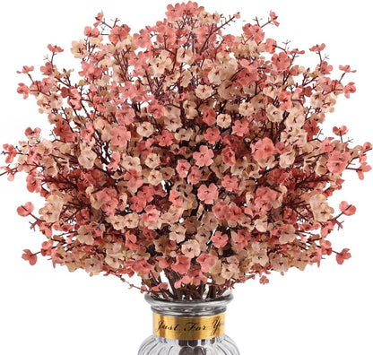 Babys Breath Artificial Flowers, Cherry Blossom Pink Real Touch Fake Silk Flowers Bulk for Vase Home Office Wedding Spring Indoor Outdoor Centerpiece Table Mother's Day Decorations