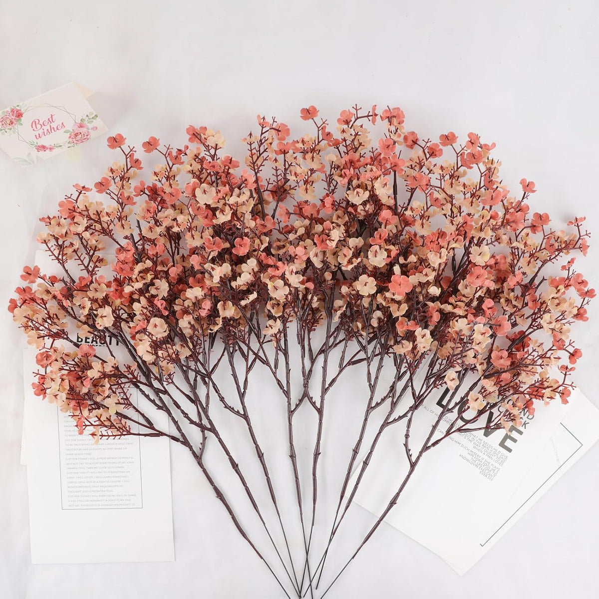 Babys Breath Artificial Flowers, Cherry Blossom Pink Real Touch Fake Silk Flowers Bulk for Vase Home Office Wedding Spring Indoor Outdoor Centerpiece Table Mother's Day Decorations