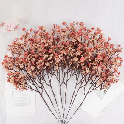 Babys Breath Artificial Flowers, Cherry Blossom Pink Real Touch Fake Silk Flowers Bulk for Vase Home Office Wedding Spring Indoor Outdoor Centerpiece Table Mother's Day Decorations