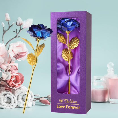 Birthday Gifts for Women Mom,Forever Rainbow Rose Flower For Delivery Prime | Christmas Rose Gifts For Women Mom,Purple Artificial Flowers Rose Gift For Women Her,Anniversary,Valentines,Stocking Stuffers