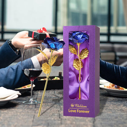 Birthday Gifts for Women Mom,Forever Rainbow Rose Flower For Delivery Prime | Christmas Rose Gifts For Women Mom,Purple Artificial Flowers Rose Gift For Women Her,Anniversary,Valentines,Stocking Stuffers