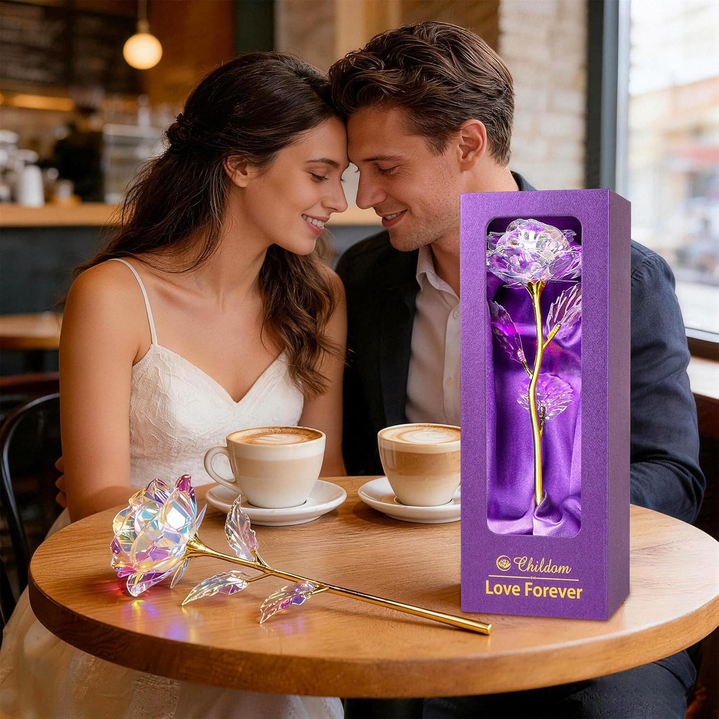 Birthday Gifts for Women Mom,Forever Rainbow Rose Flower For Delivery Prime | Christmas Rose Gifts For Women Mom,Purple Artificial Flowers Rose Gift For Women Her,Anniversary,Valentines,Stocking Stuffers