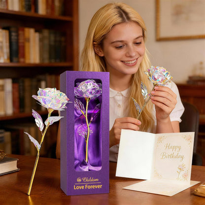 Birthday Gifts for Women Mom,Forever Rainbow Rose Flower For Delivery Prime | Christmas Rose Gifts For Women Mom,Purple Artificial Flowers Rose Gift For Women Her,Anniversary,Valentines,Stocking Stuffers