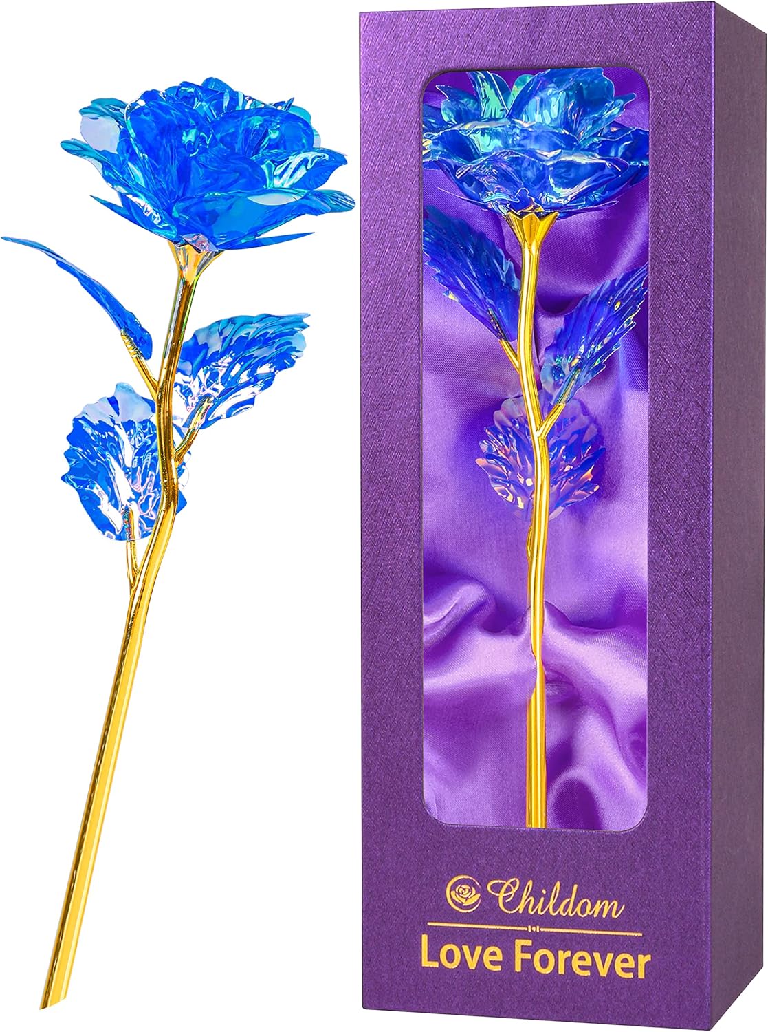Birthday Gifts for Women Mom,Forever Rainbow Rose Flower For Delivery Prime | Christmas Rose Gifts For Women Mom,Purple Artificial Flowers Rose Gift For Women Her,Anniversary,Valentines,Stocking Stuffers