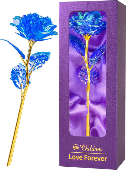 Birthday Gifts for Women Mom,Forever Rainbow Rose Flower For Delivery Prime | Christmas Rose Gifts For Women Mom,Purple Artificial Flowers Rose Gift For Women Her,Anniversary,Valentines,Stocking Stuffers