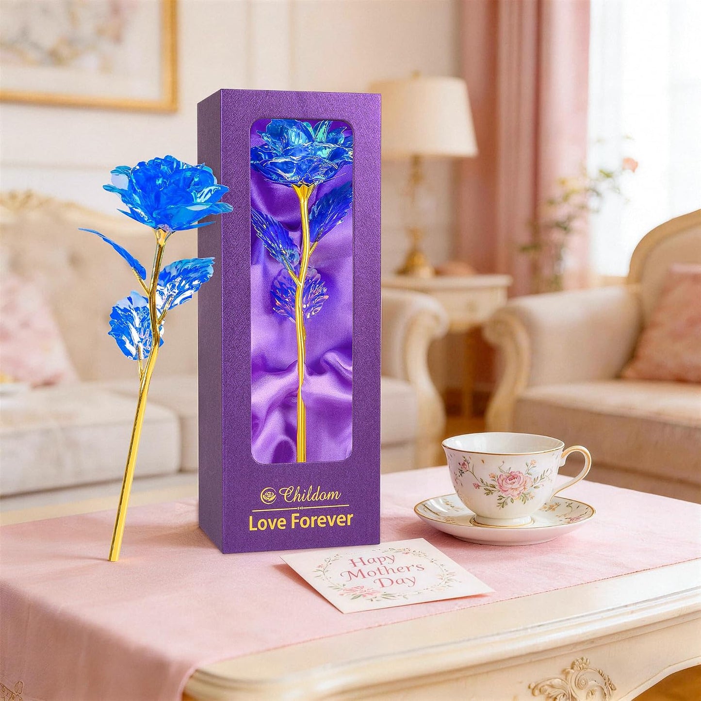 Birthday Gifts for Women Mom,Forever Rainbow Rose Flower For Delivery Prime | Christmas Rose Gifts For Women Mom,Purple Artificial Flowers Rose Gift For Women Her,Anniversary,Valentines,Stocking Stuffers