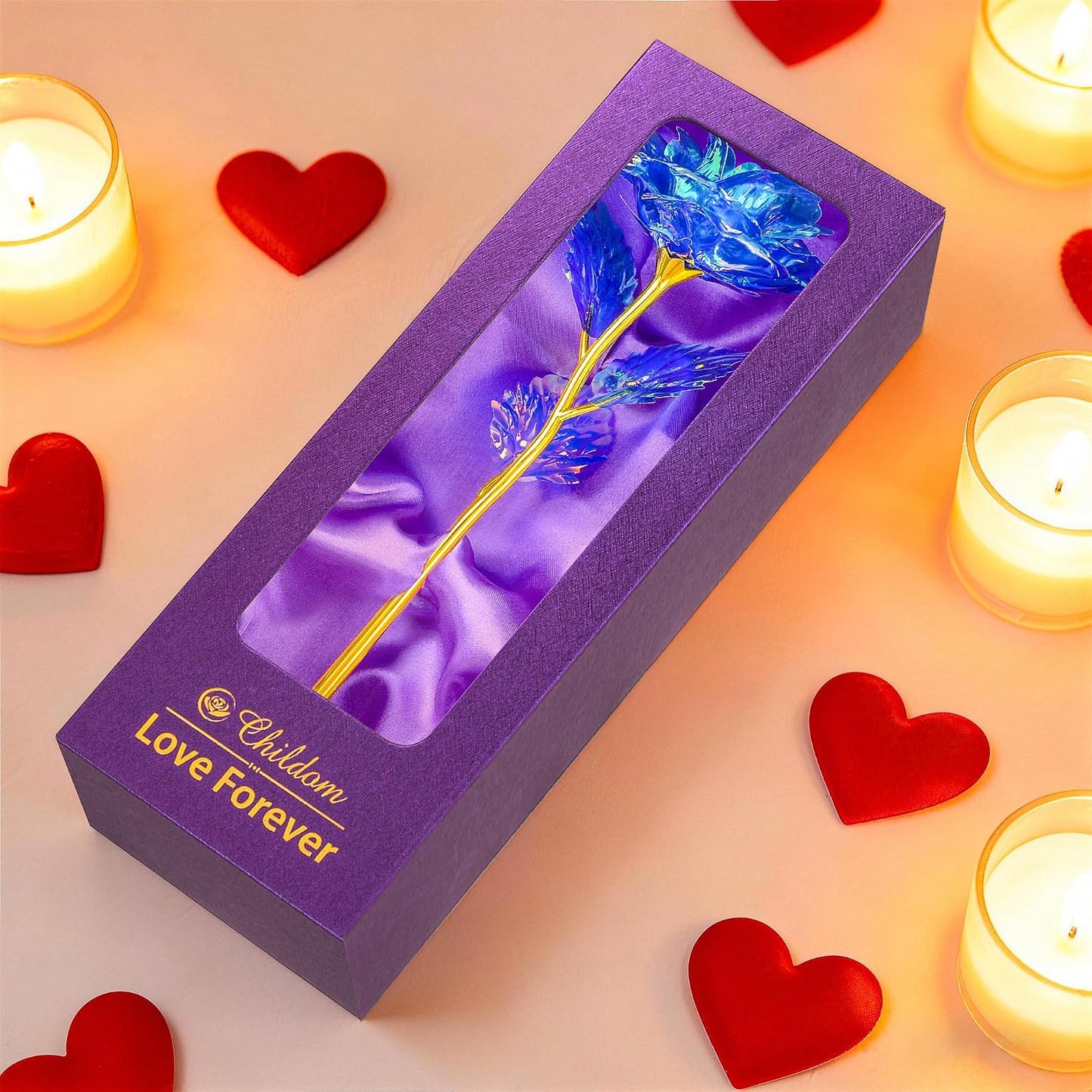 Birthday Gifts for Women Mom,Forever Rainbow Rose Flower For Delivery Prime | Christmas Rose Gifts For Women Mom,Purple Artificial Flowers Rose Gift For Women Her,Anniversary,Valentines,Stocking Stuffers