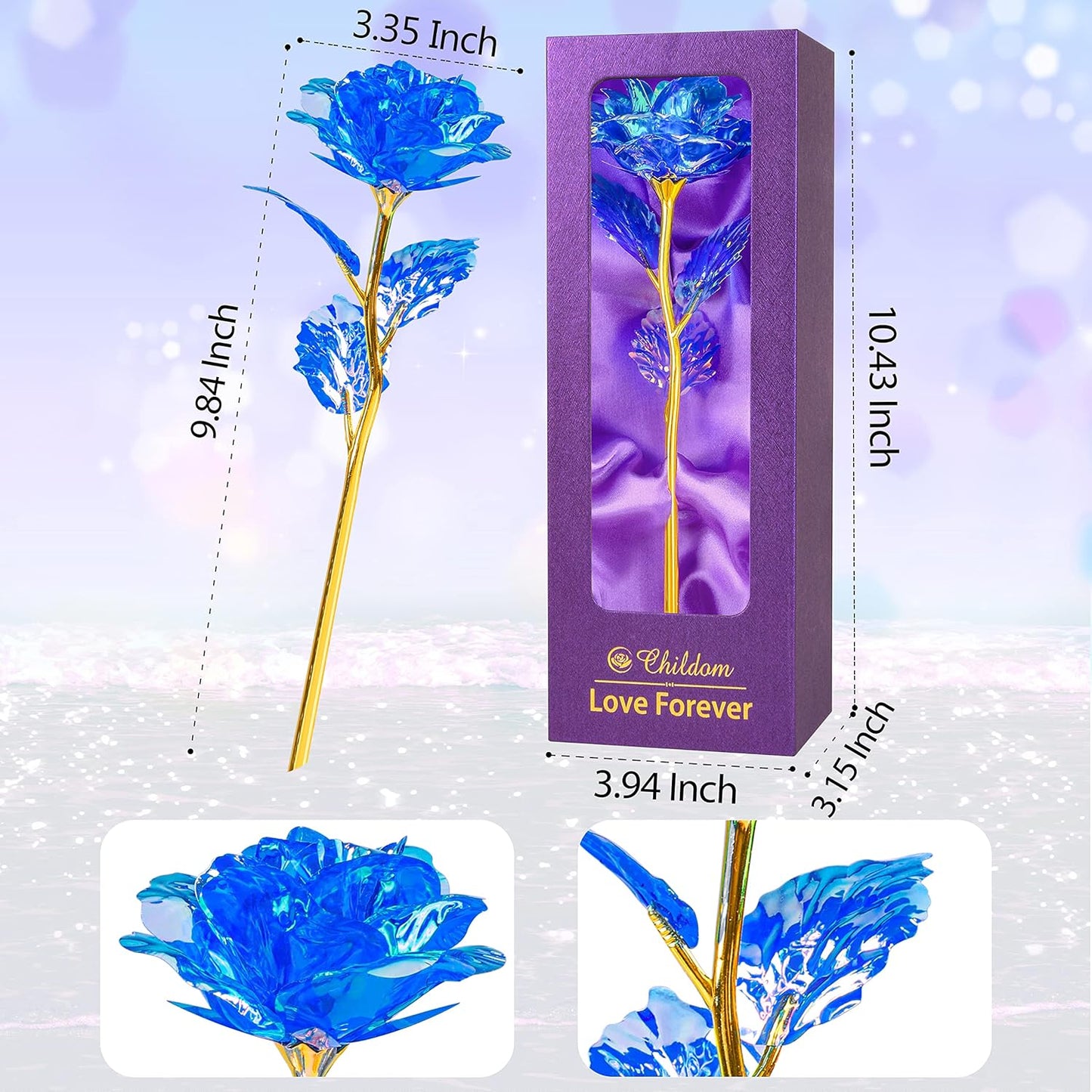 Birthday Gifts for Women Mom,Forever Rainbow Rose Flower For Delivery Prime | Christmas Rose Gifts For Women Mom,Purple Artificial Flowers Rose Gift For Women Her,Anniversary,Valentines,Stocking Stuffers
