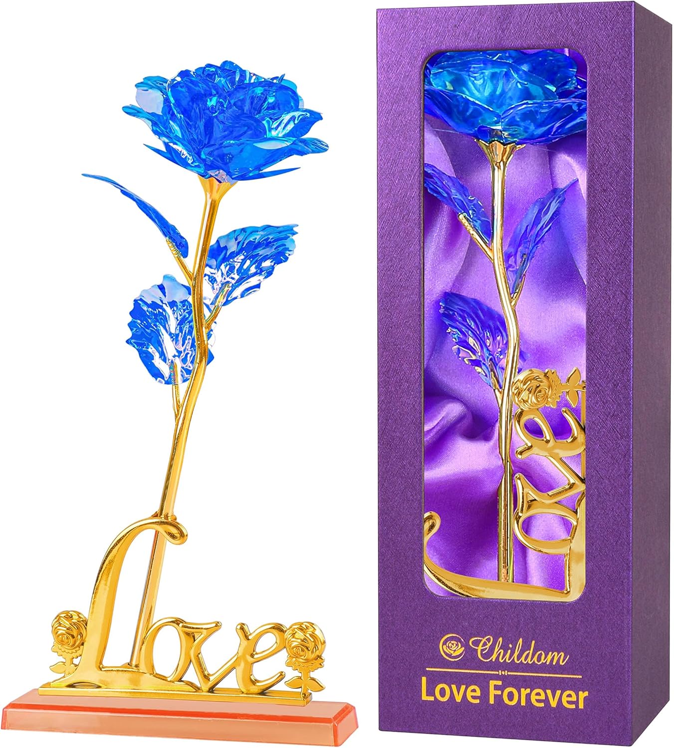 Birthday Gifts for Women Mom,Forever Rainbow Rose Flower For Delivery Prime | Christmas Rose Gifts For Women Mom,Purple Artificial Flowers Rose Gift For Women Her,Anniversary,Valentines,Stocking Stuffers
