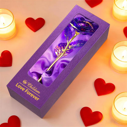 Birthday Gifts for Women Mom,Forever Rainbow Rose Flower For Delivery Prime | Christmas Rose Gifts For Women Mom,Purple Artificial Flowers Rose Gift For Women Her,Anniversary,Valentines,Stocking Stuffers
