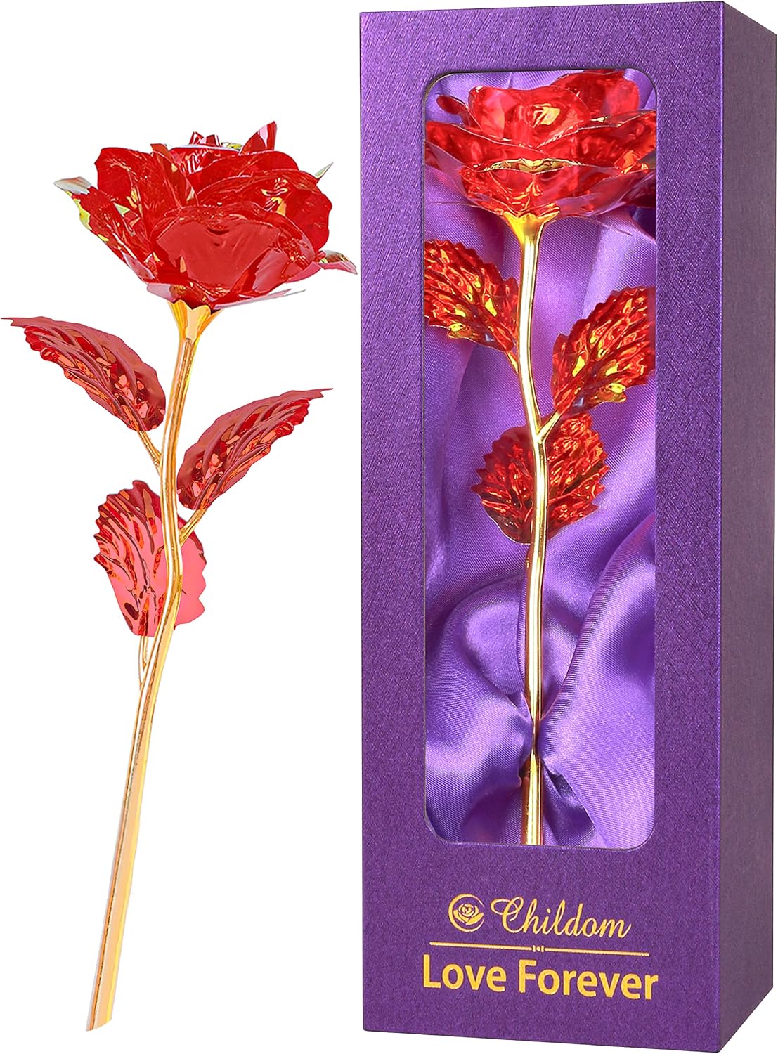 Birthday Gifts for Women Mom,Forever Rainbow Rose Flower For Delivery Prime | Christmas Rose Gifts For Women Mom,Purple Artificial Flowers Rose Gift For Women Her,Anniversary,Valentines,Stocking Stuffers